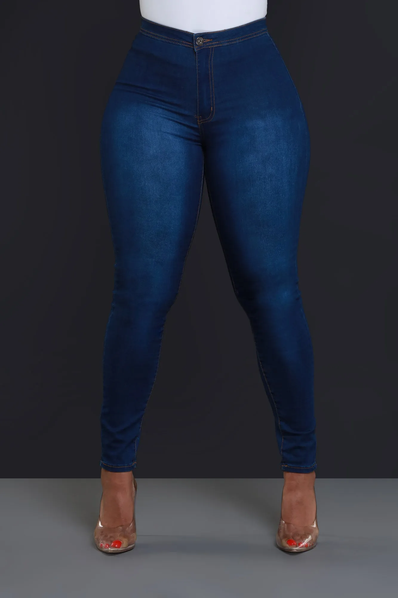 $15.99 Super Swank High Waist Stretchy Jeans - Medium Wash Denim