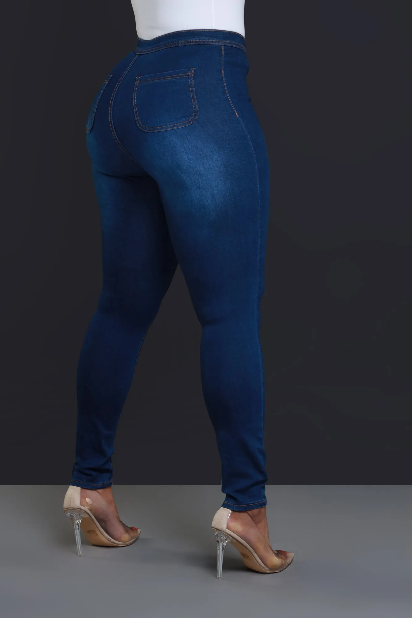 $15.99 Super Swank High Waist Stretchy Jeans - Medium Wash Denim