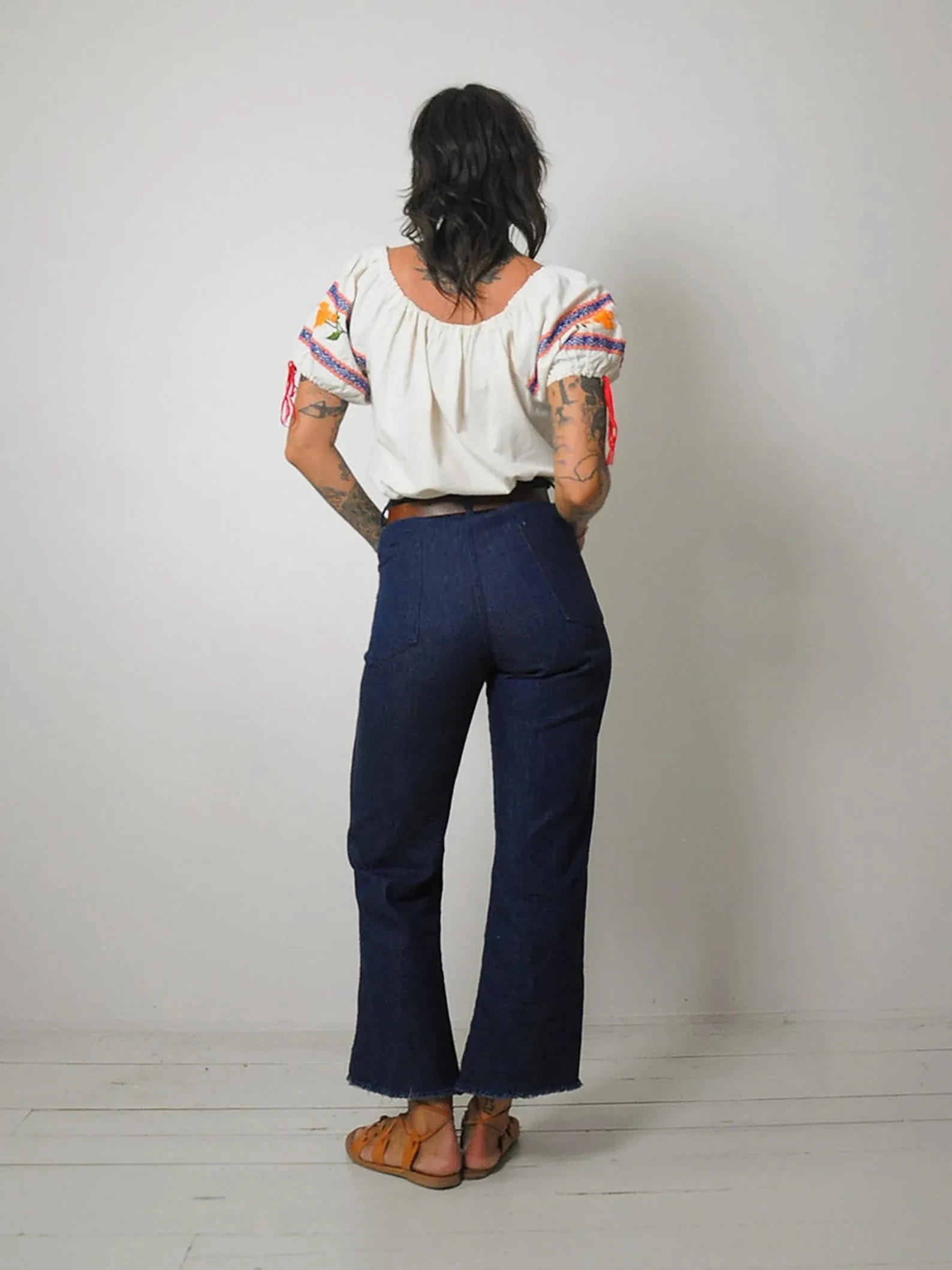1970's Deadstock Indigo Flared Jeans 29x28
