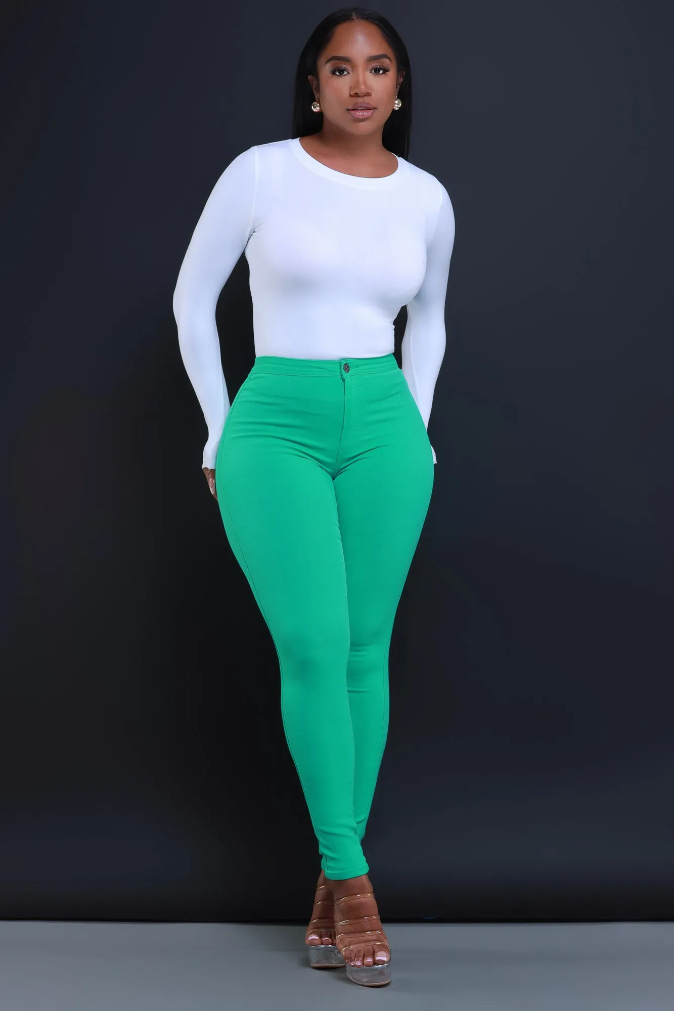 $5 Super Swank High Waist Stretchy Jeans - Mint