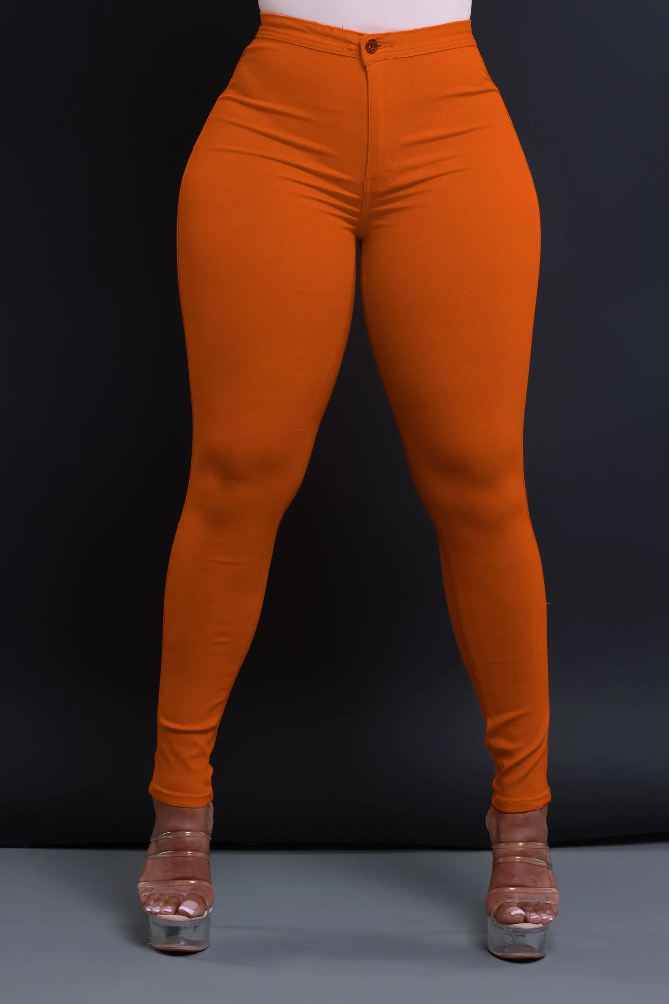 $5 Super Swank High Waist Stretchy Jeans - Rust