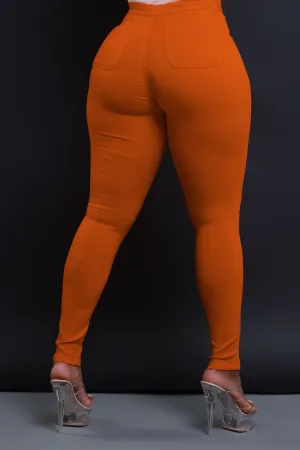 $5 Super Swank High Waist Stretchy Jeans - Rust