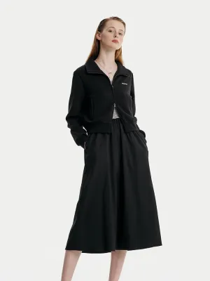 Air Cotton Jacket And Striped Vest Dress Two-Piece Set