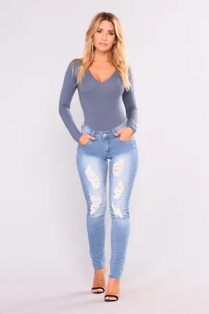 Angel Skinny Jeans - Light Blue Wash
