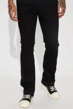 Another One Stacked Skinny Flared Jeans - Black