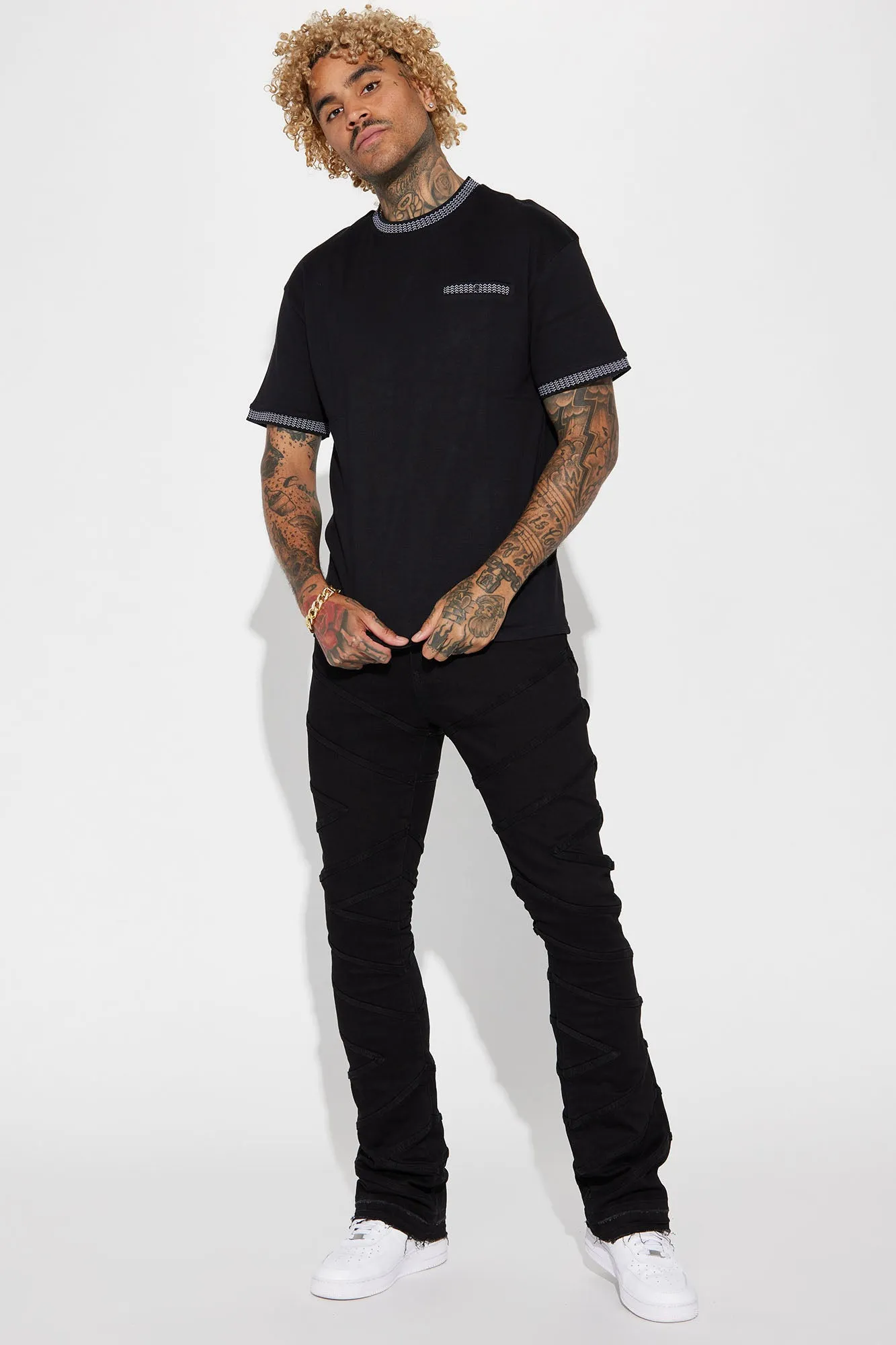 Be Chill Stacked Skinny Flare Jeans - Black