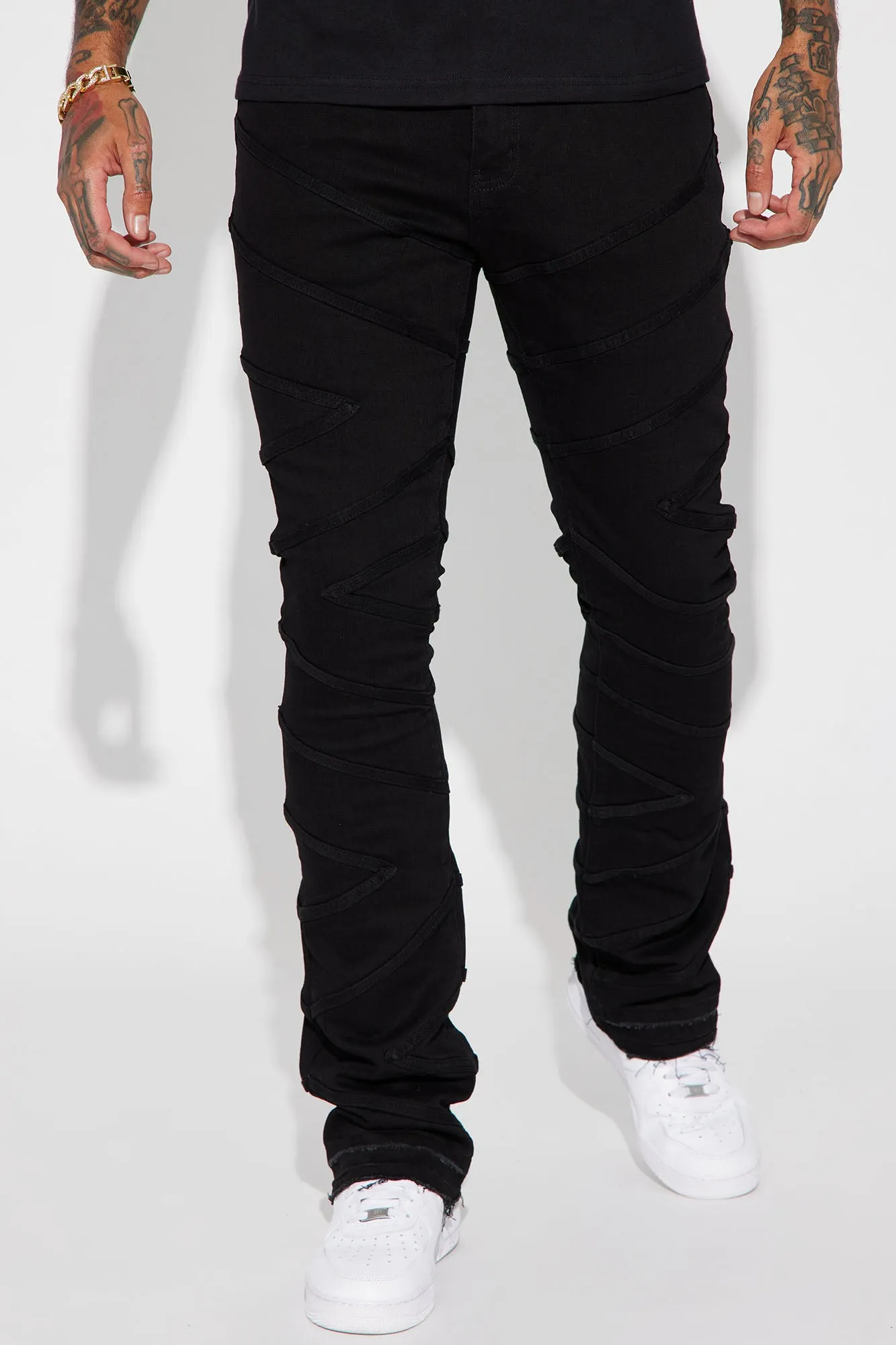 Be Chill Stacked Skinny Flare Jeans - Black