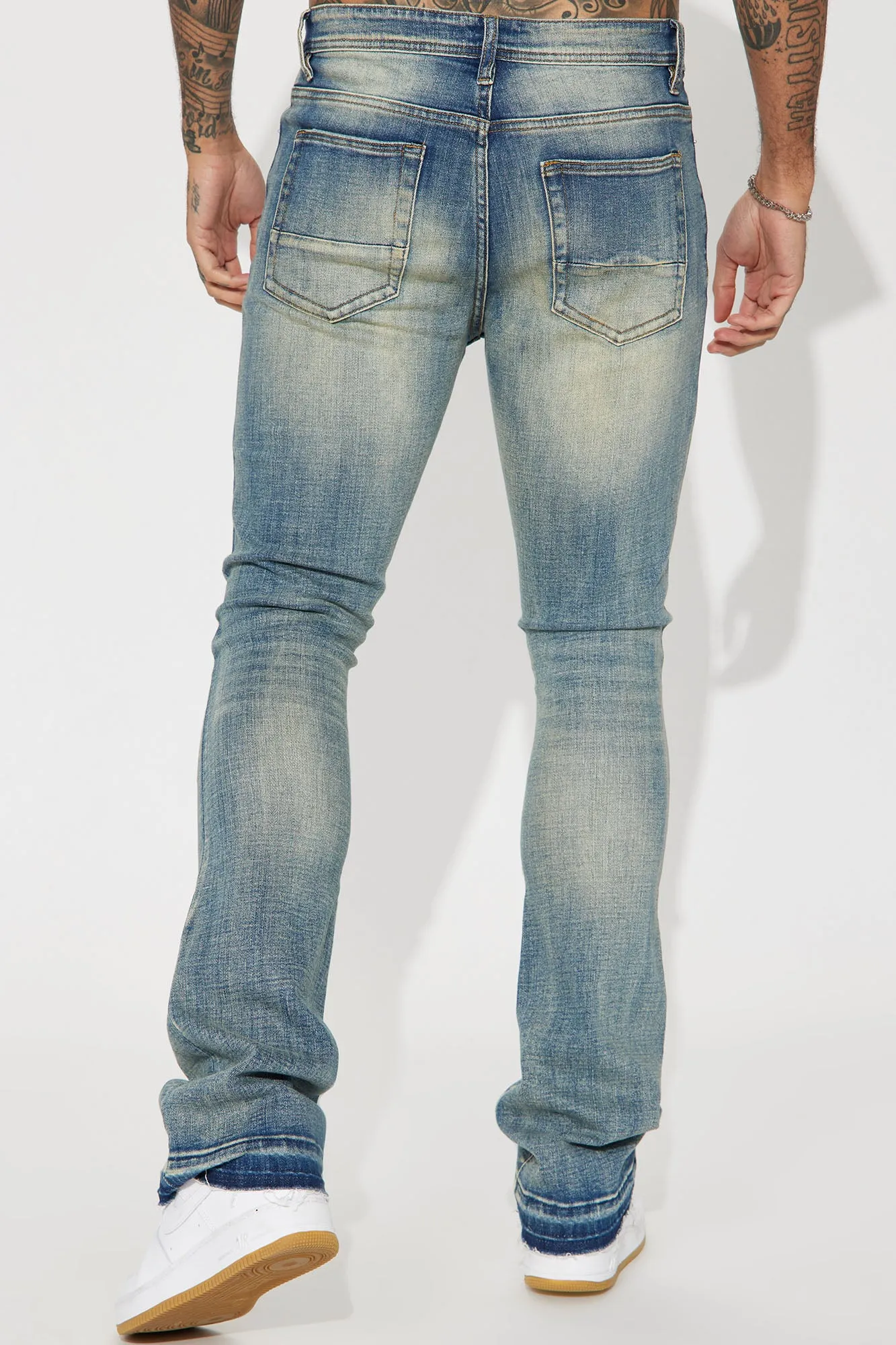 Be Real Stacked Skinny Flare Jeans - Vintage Blue Wash
