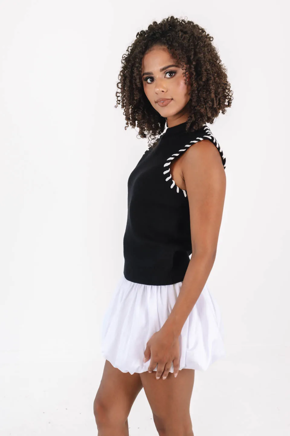 Cool Contrast Tank - Black