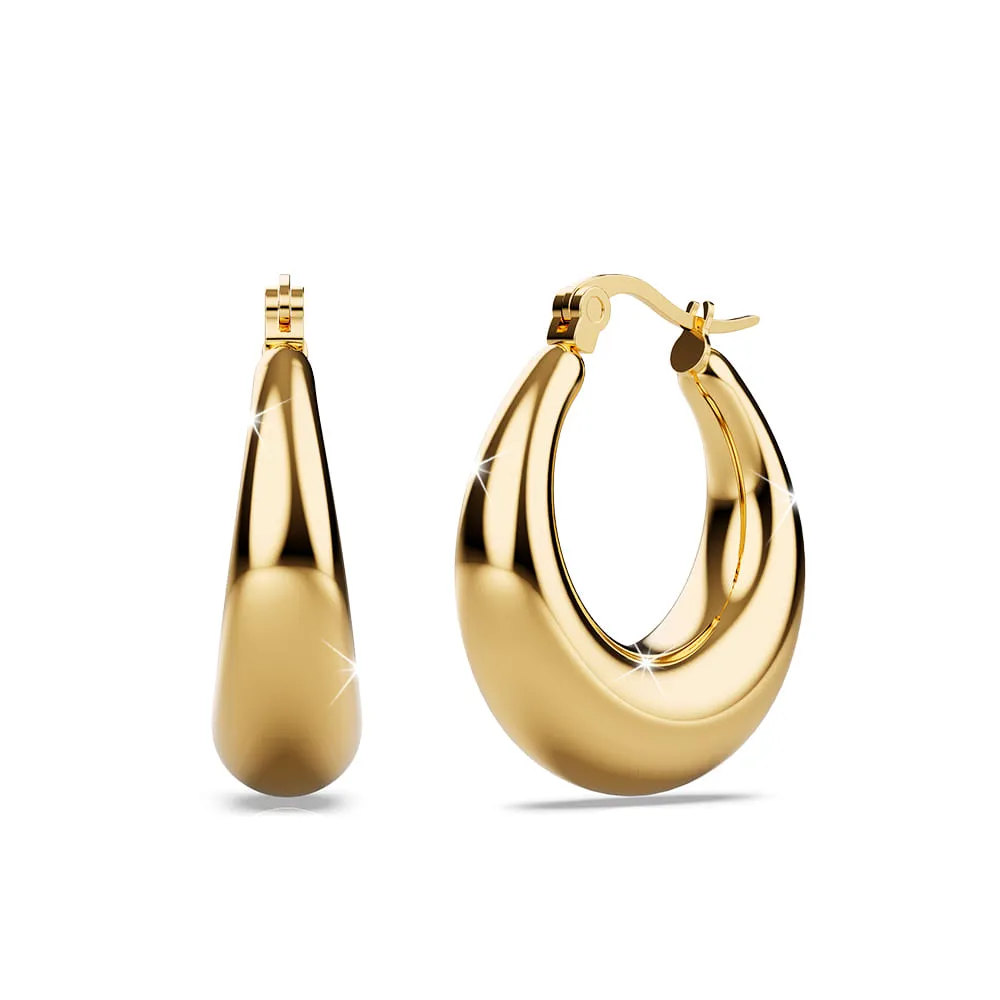 Csilla Gold Dome Hoop Earrings - 25mm