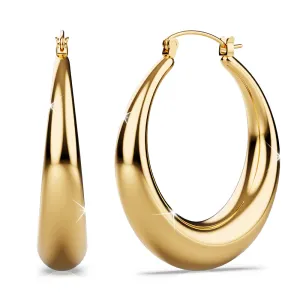 Csilla Gold Dome Hoop Earrings - 40mm