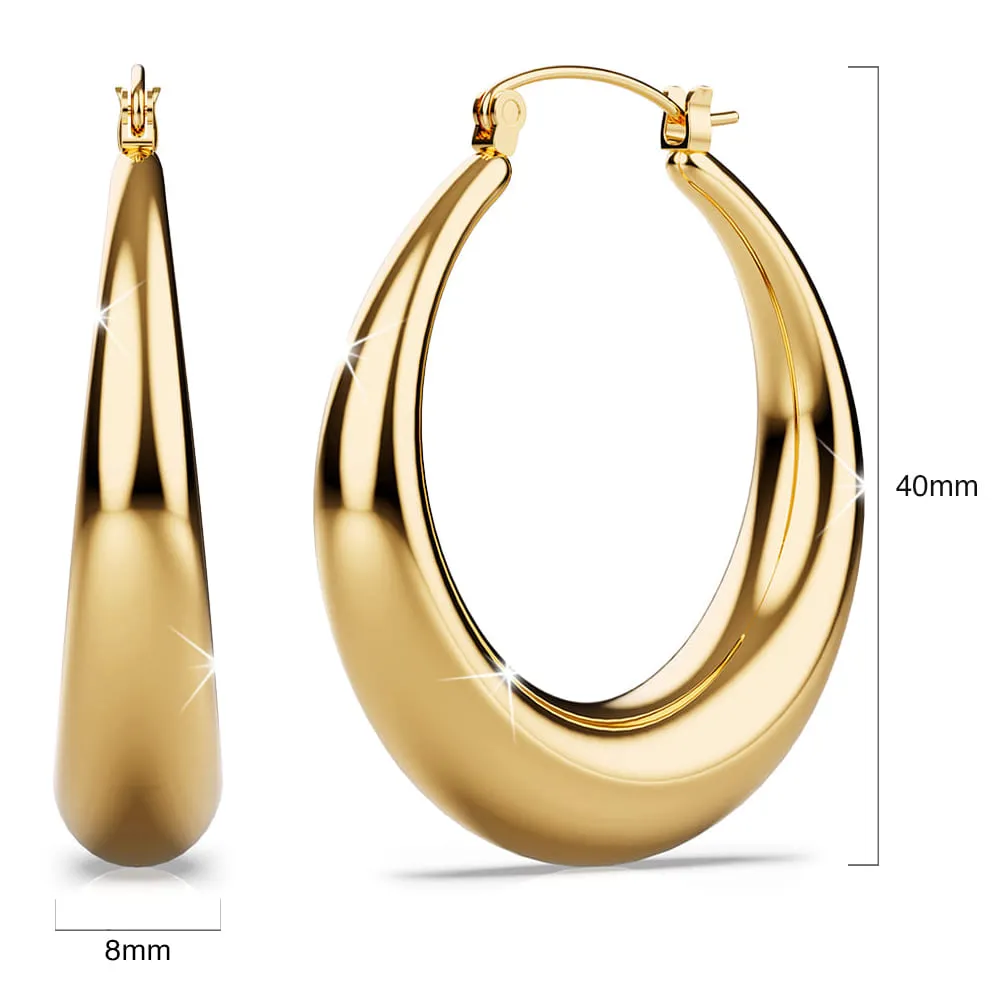 Csilla Gold Dome Hoop Earrings - 40mm