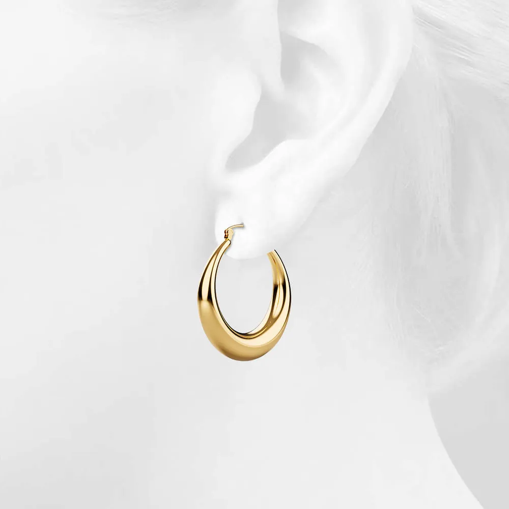 Csilla Gold Dome Hoop Earrings - 40mm