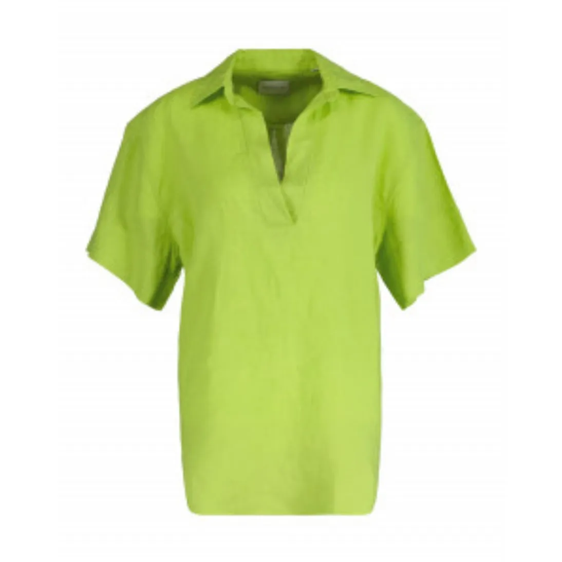 GANT Relaxed Fit Linen Popover Short Sleeve Shirt Matcha Green 4300308