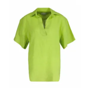 GANT Relaxed Fit Linen Popover Short Sleeve Shirt Matcha Green 4300308