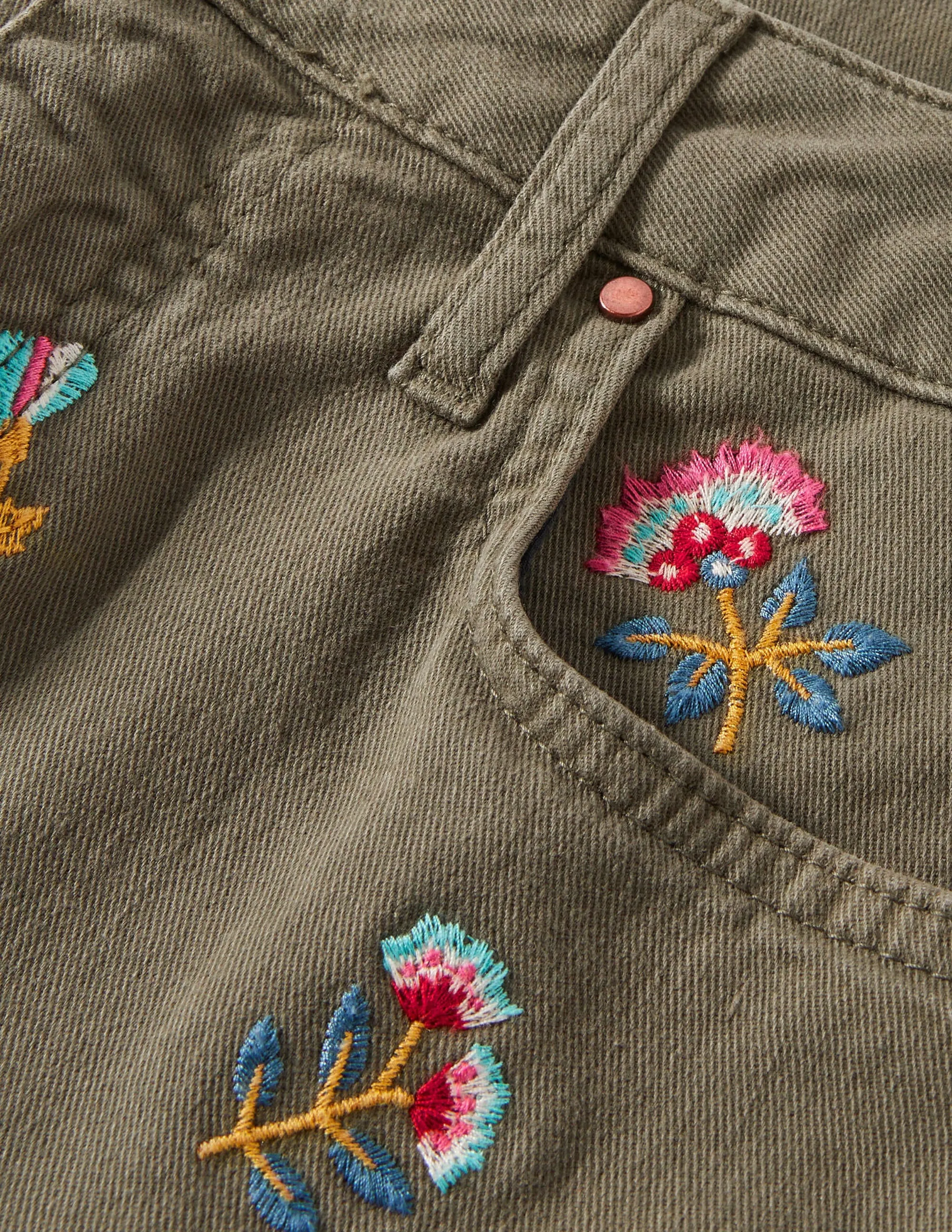 Girlfriend Jeans-Marsh Embroidered