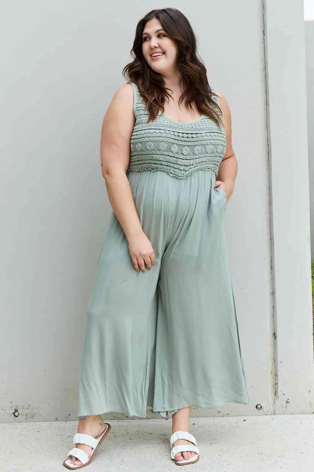 HEYSON Watch Me Crochet Detail Jumpsuit