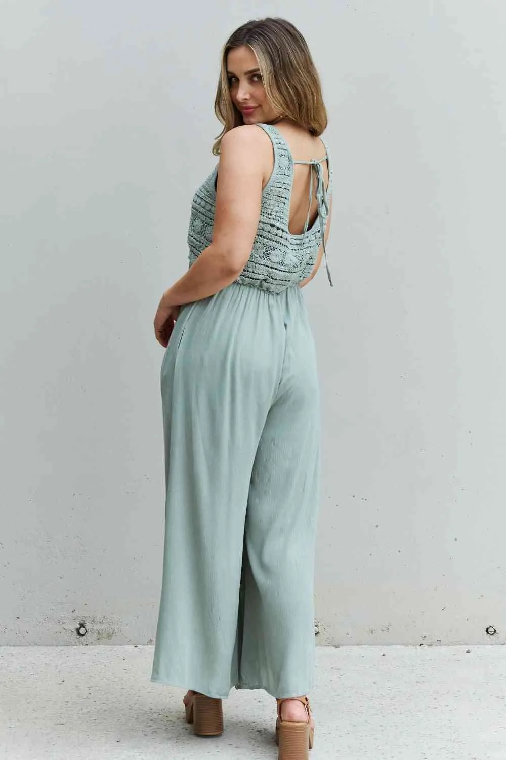 HEYSON Watch Me Crochet Detail Jumpsuit