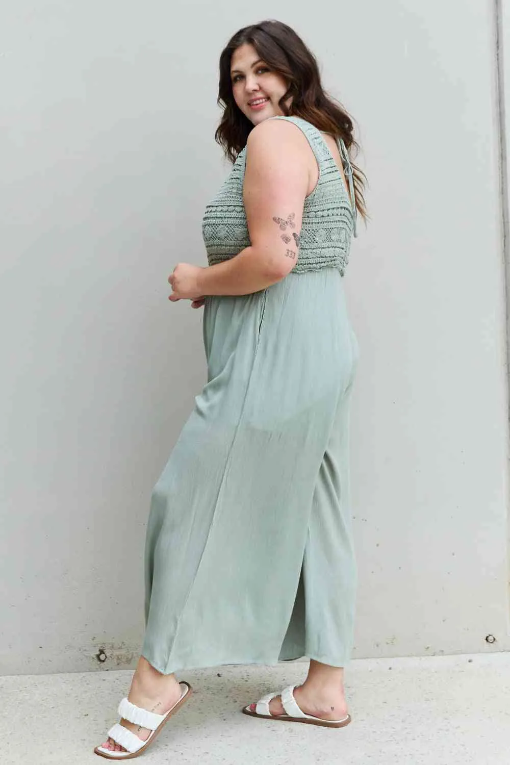 HEYSON Watch Me Crochet Detail Jumpsuit