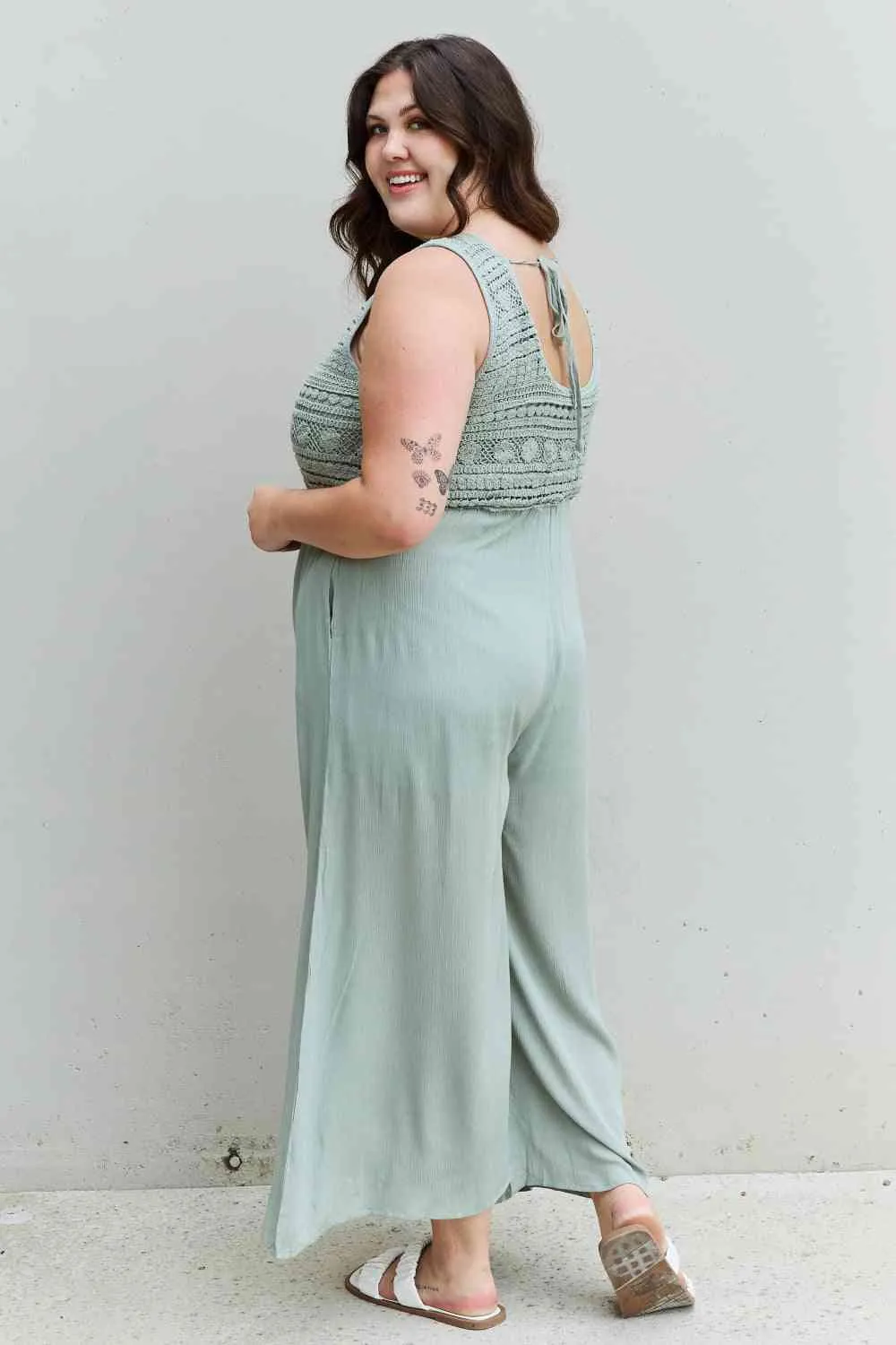 HEYSON Watch Me Crochet Detail Jumpsuit