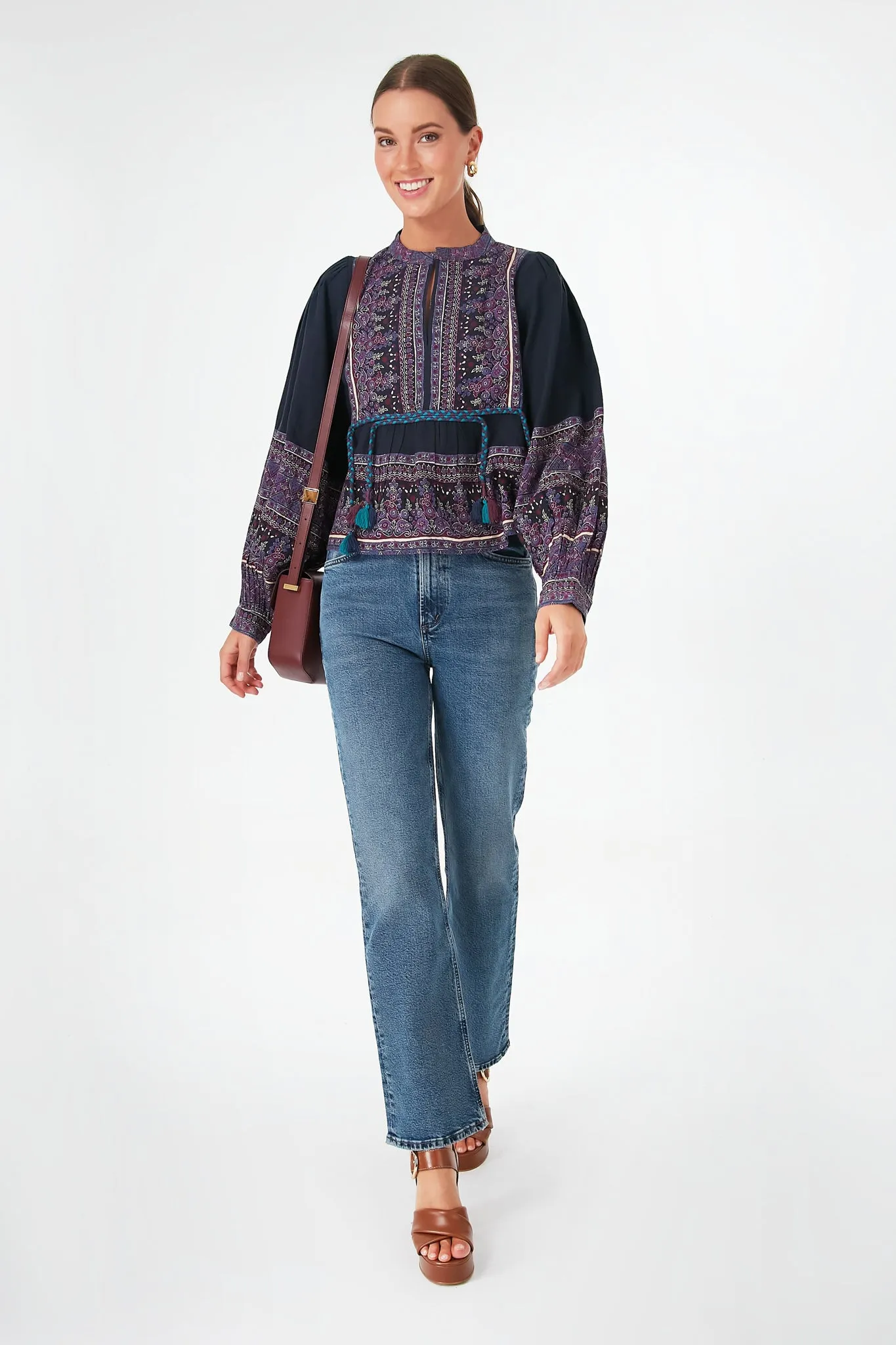 Iris Adella Print Long Sleeve Top