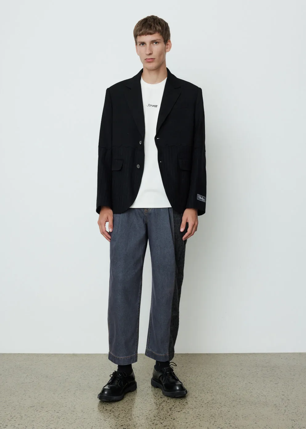 Panelled Pleated Jeans