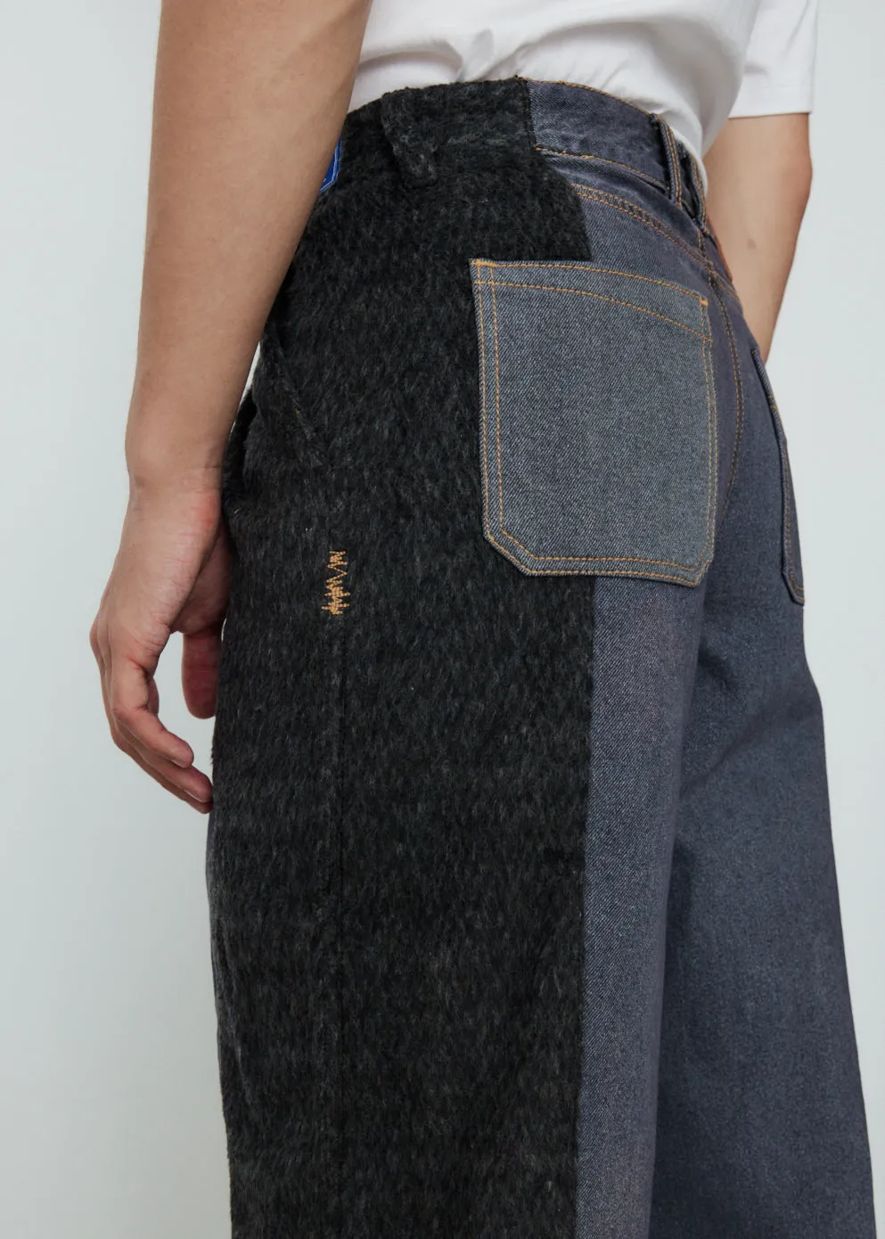 Panelled Pleated Jeans