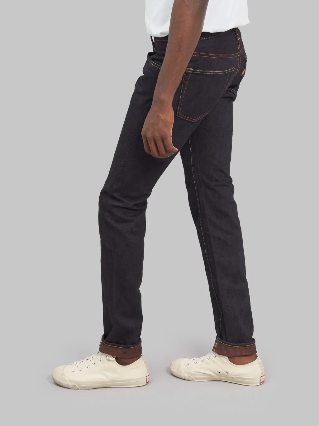Pure Blue Japan PER-EX-013-ID "Indigo x Persimmon Extra Slub" 15oz Slim Tapered Jeans