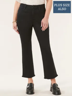 "Ab"solution® Plus High Rise Cropped Black Itty Bitty Flare