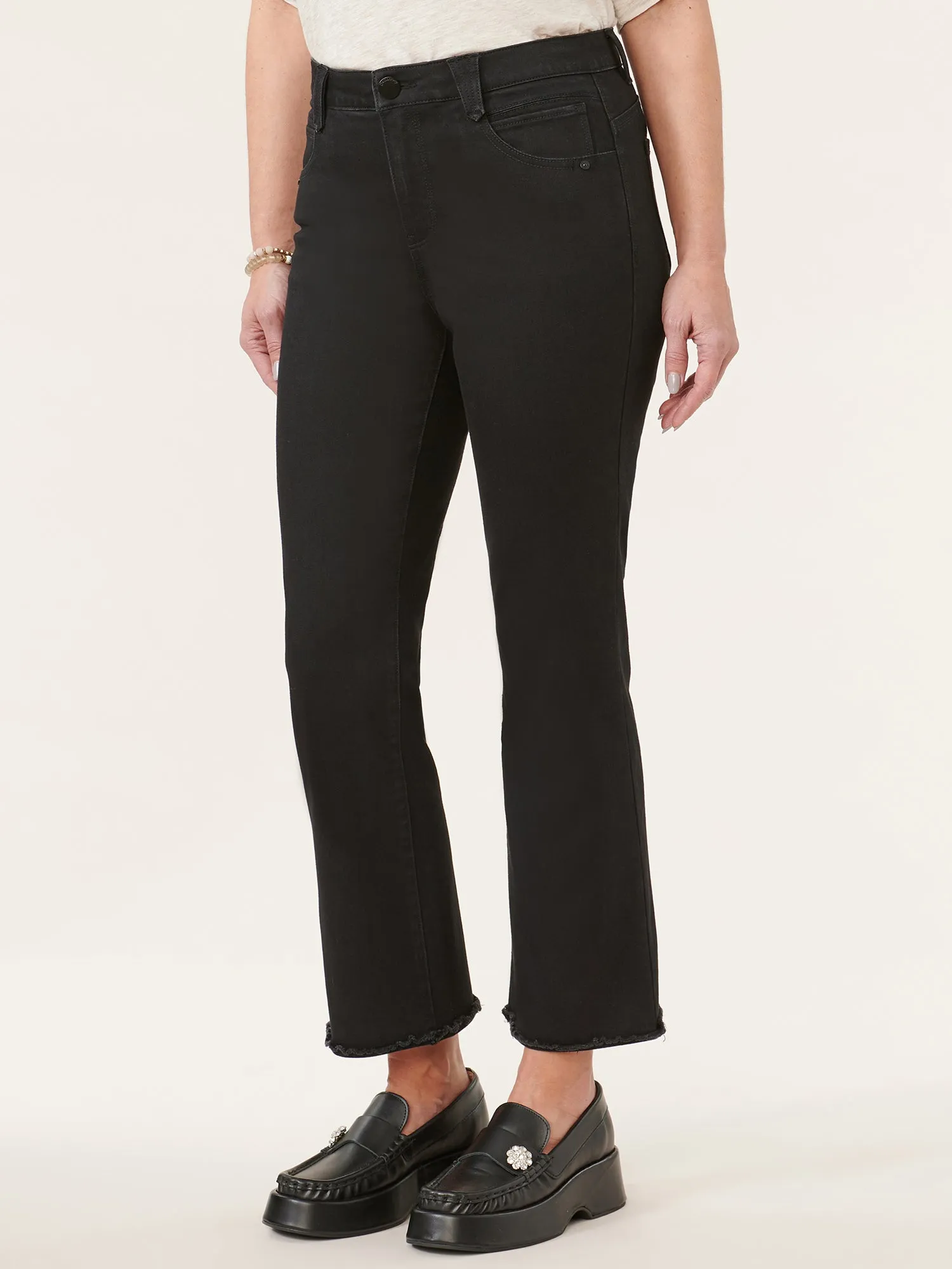 "Ab"solution® Plus High Rise Cropped Black Itty Bitty Flare