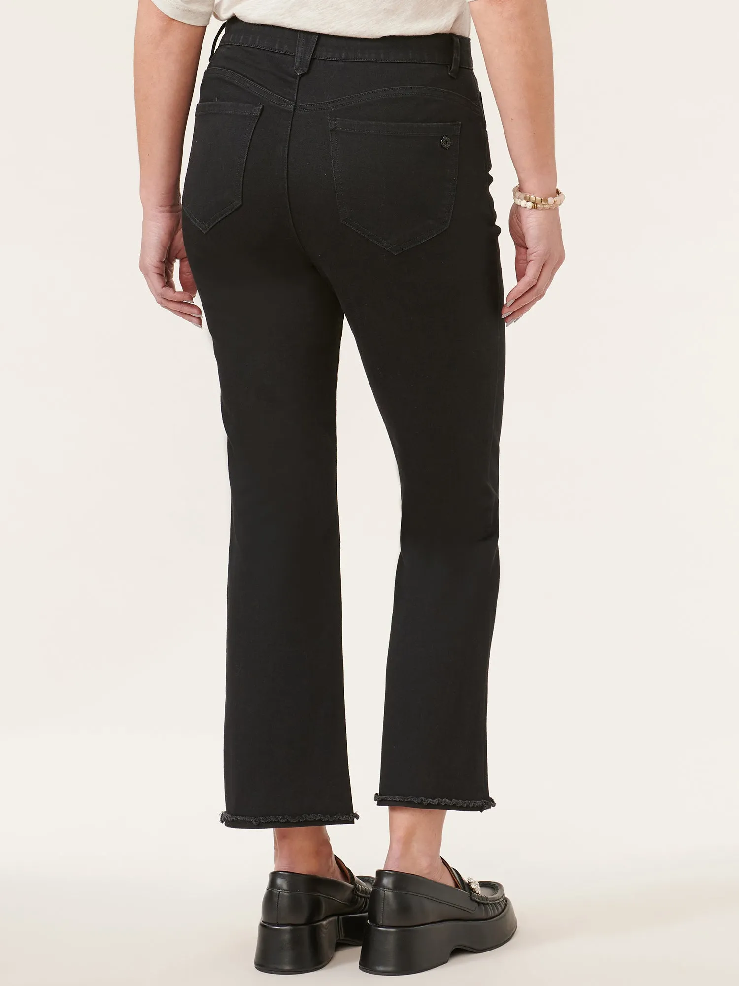 "Ab"solution® Plus High Rise Cropped Black Itty Bitty Flare