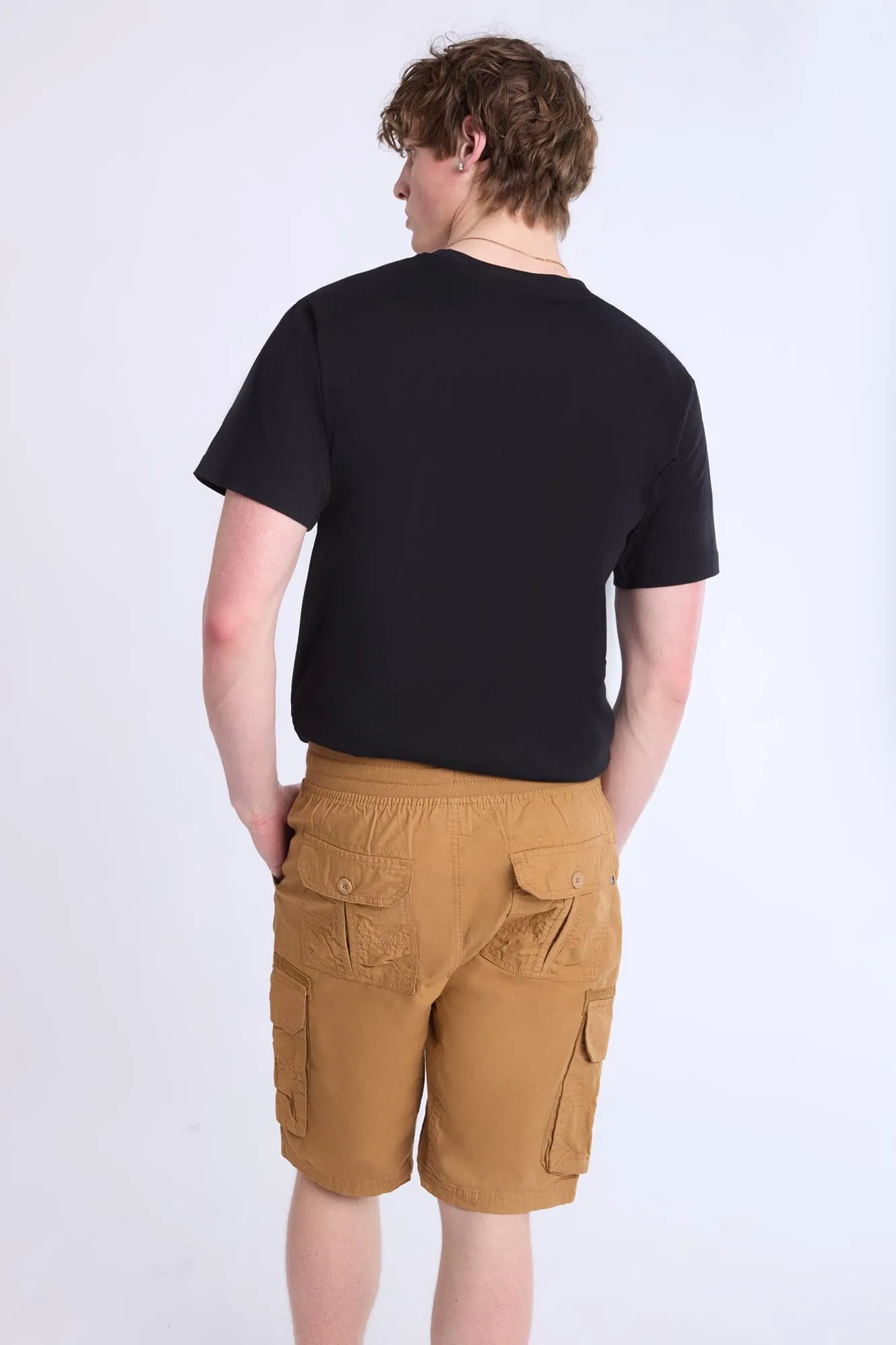 Short jogger cargo en sergé homme