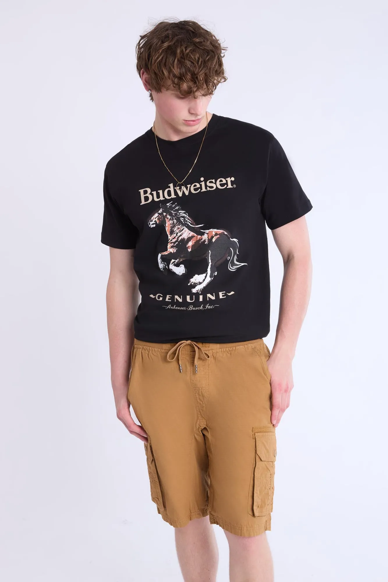 Short jogger cargo en sergé homme