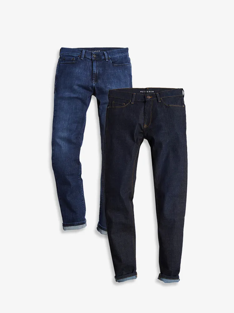 Slim Crosby Dark Blue and Wooster Medium Blue 2-Pack Jeans