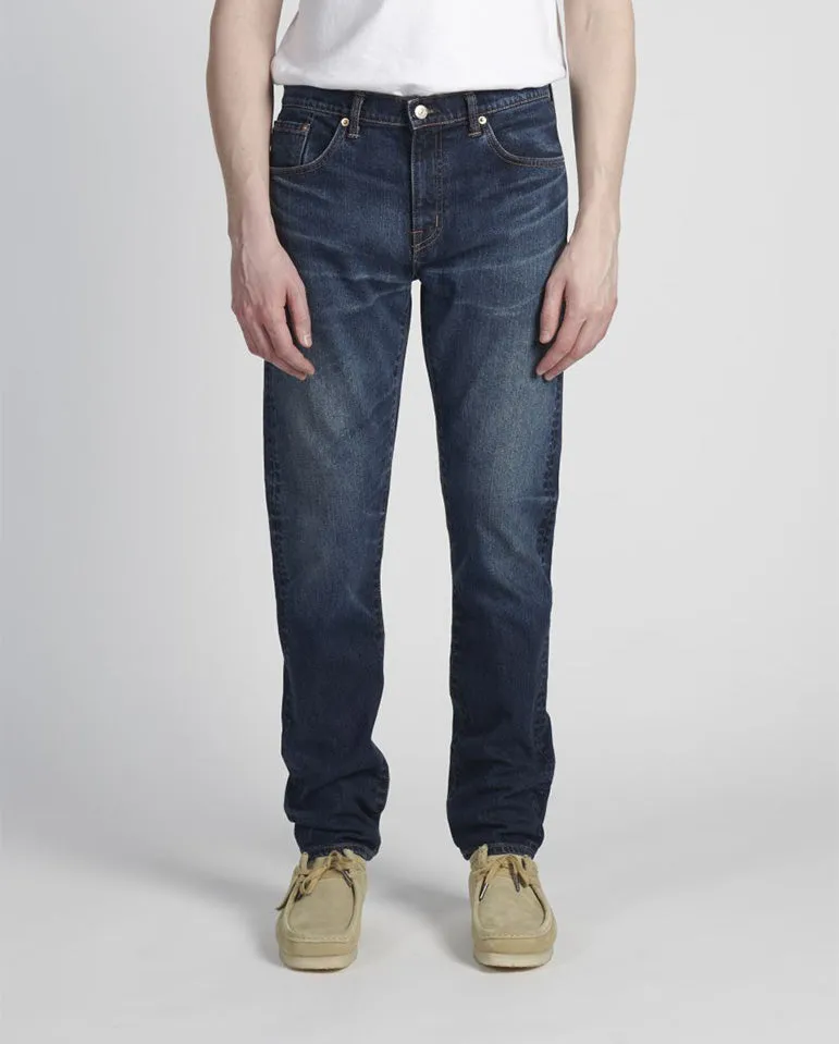 Slim Tapered Kaihara Stretch Denim Blue Mid Dark Used