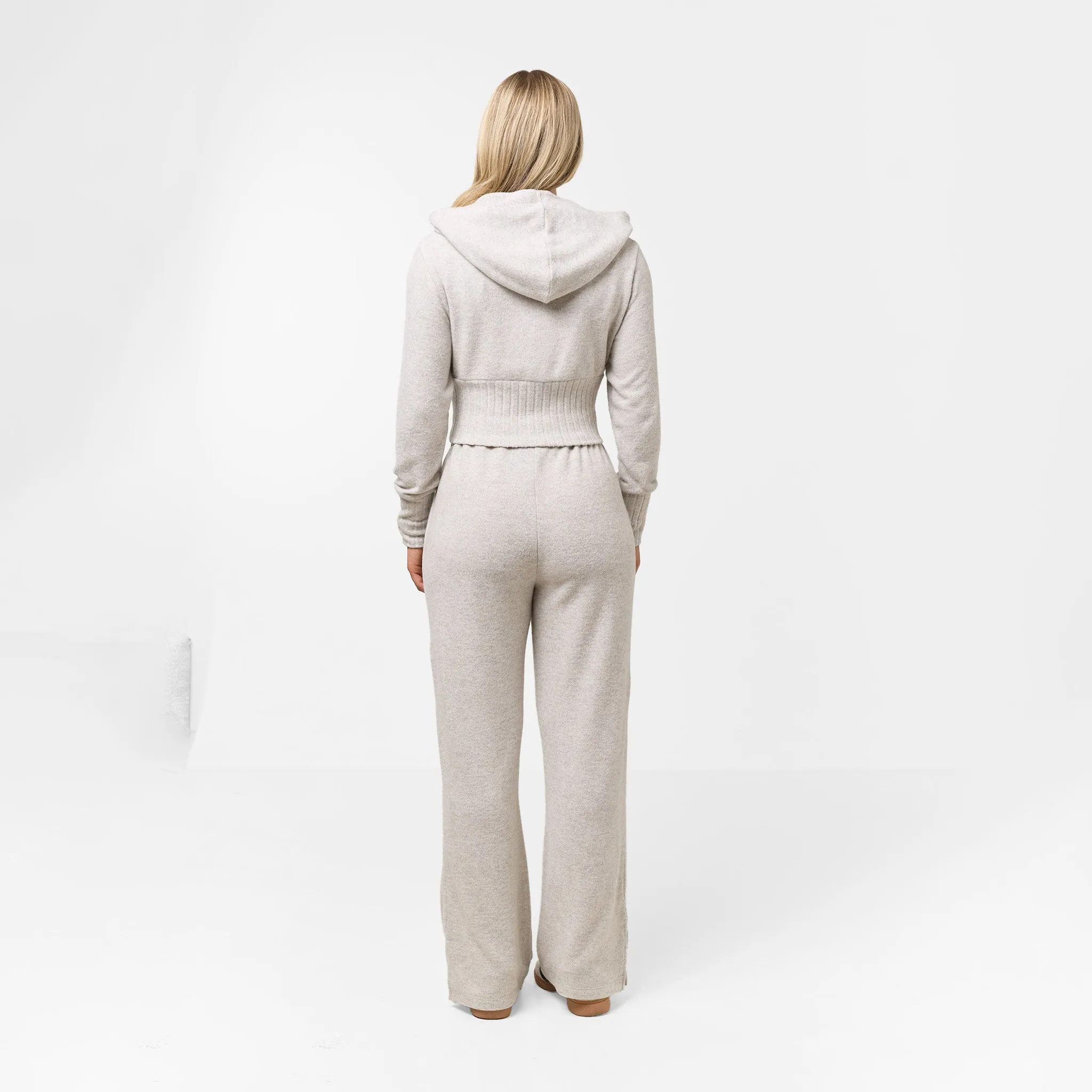 Split Hem Knit Jogger | Oat Marl