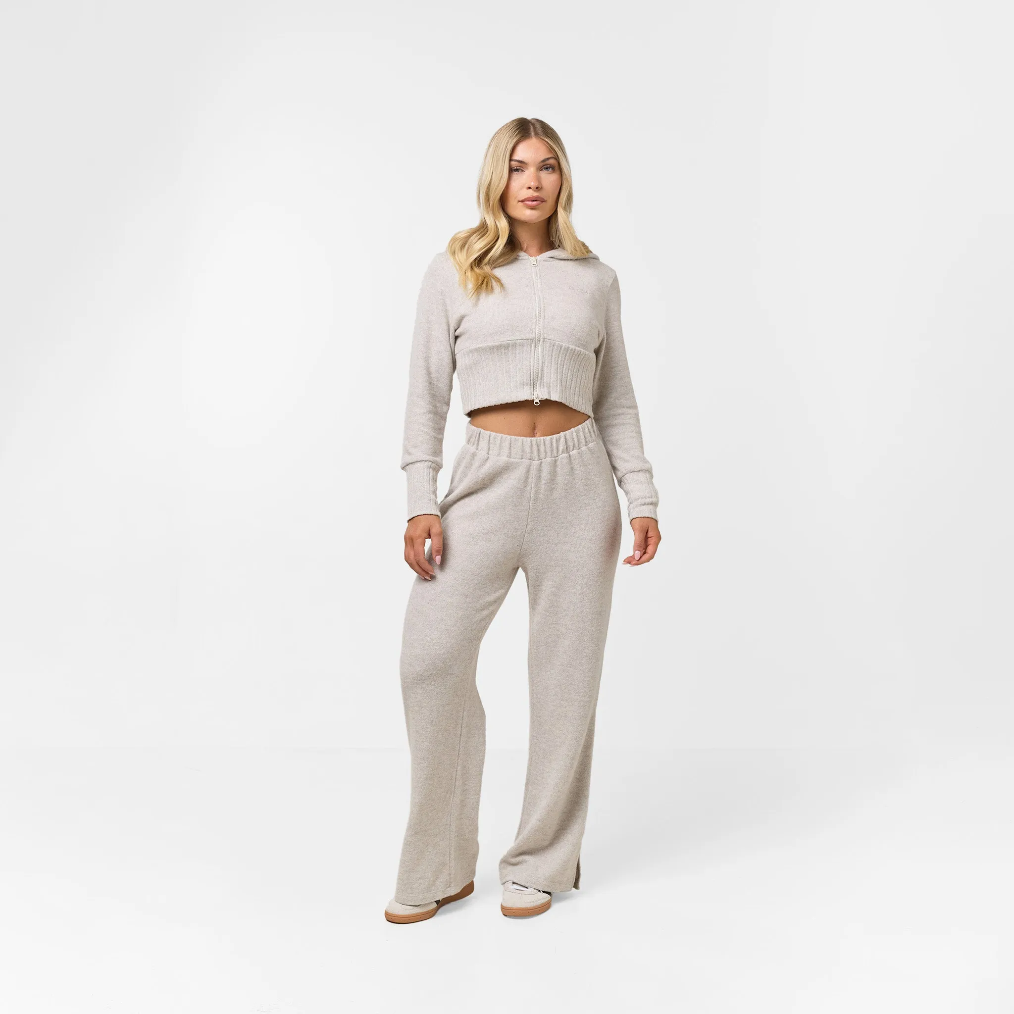 Split Hem Knit Jogger | Oat Marl