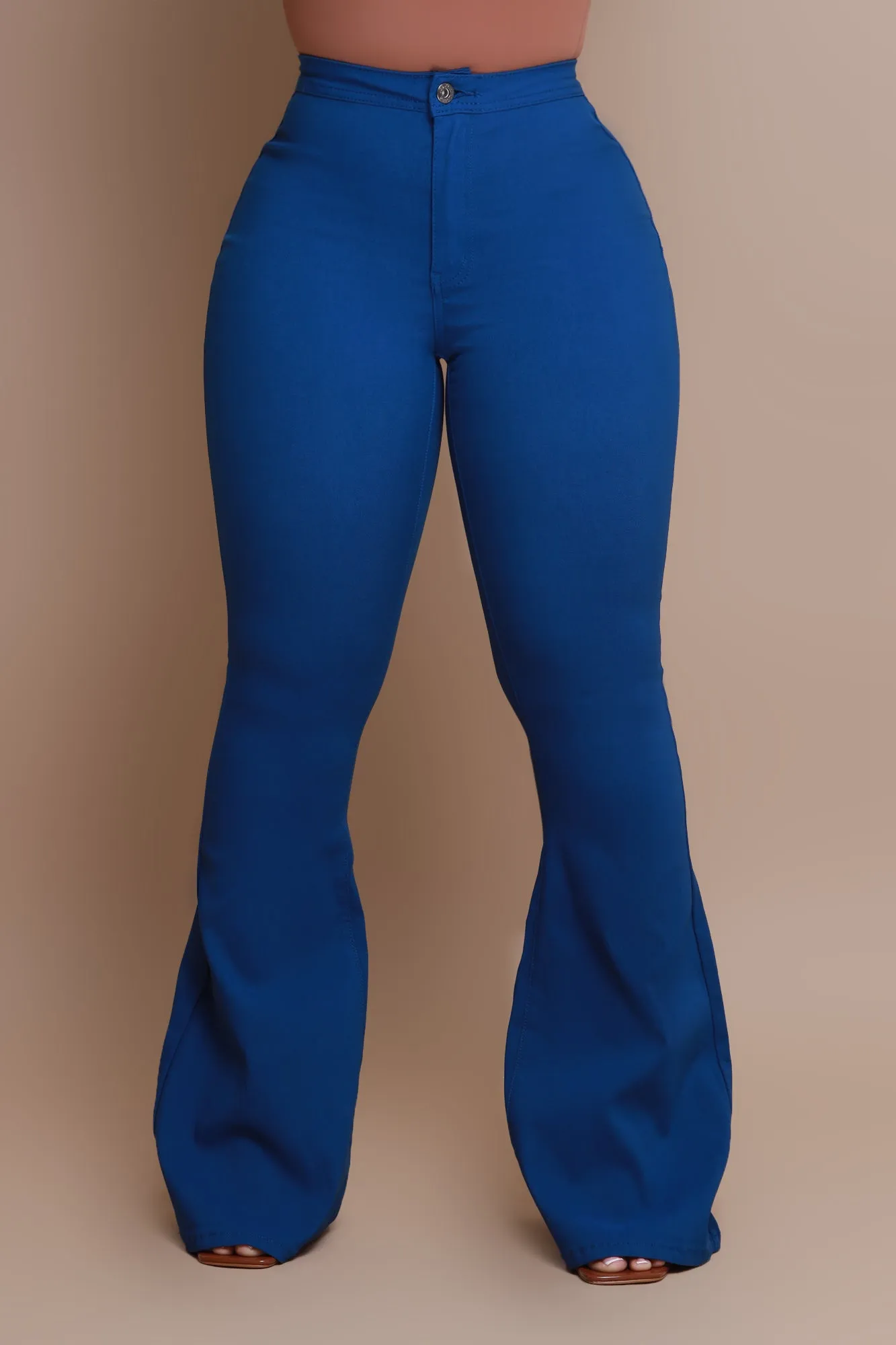 Super Swank High Rise Flare Stretchy Jeans - Ocean Blue