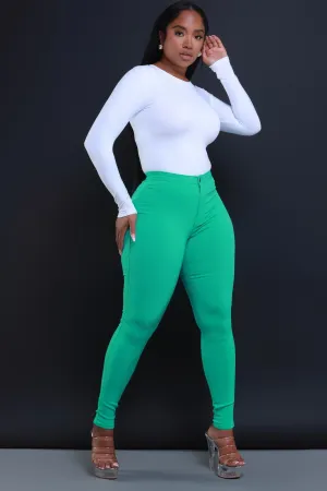 Super Swank High Waist Stretchy Jeans - Mint
