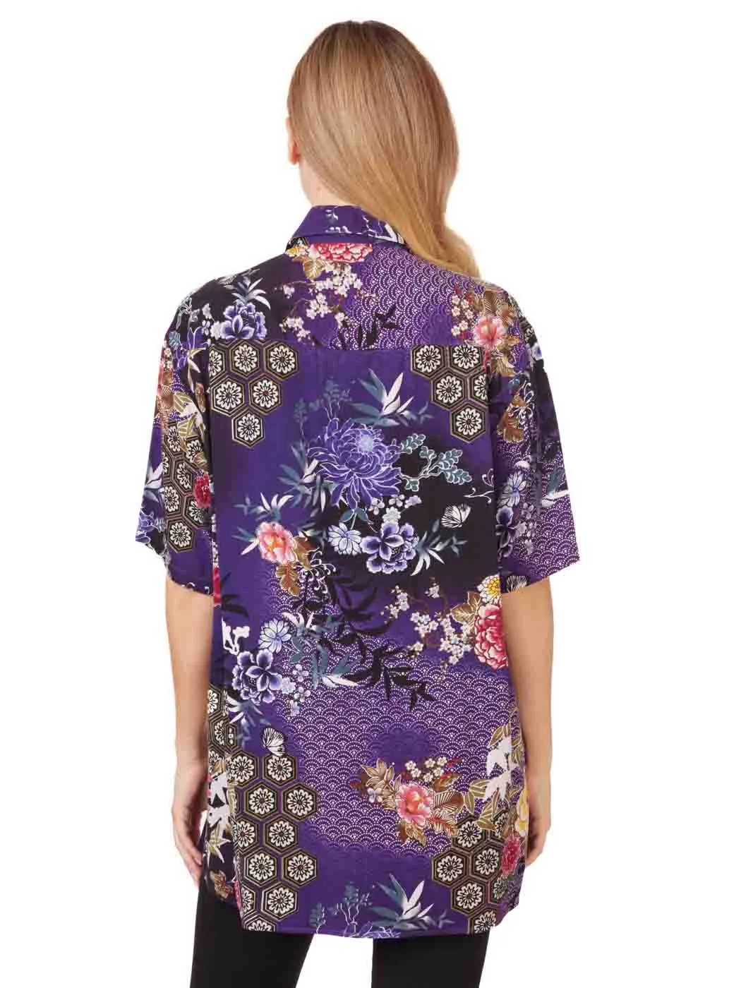 Tianello TENCEL™ Men's\Womens  "Sakura Nights" S.S. "Camp" Shirt - Unisex- size S