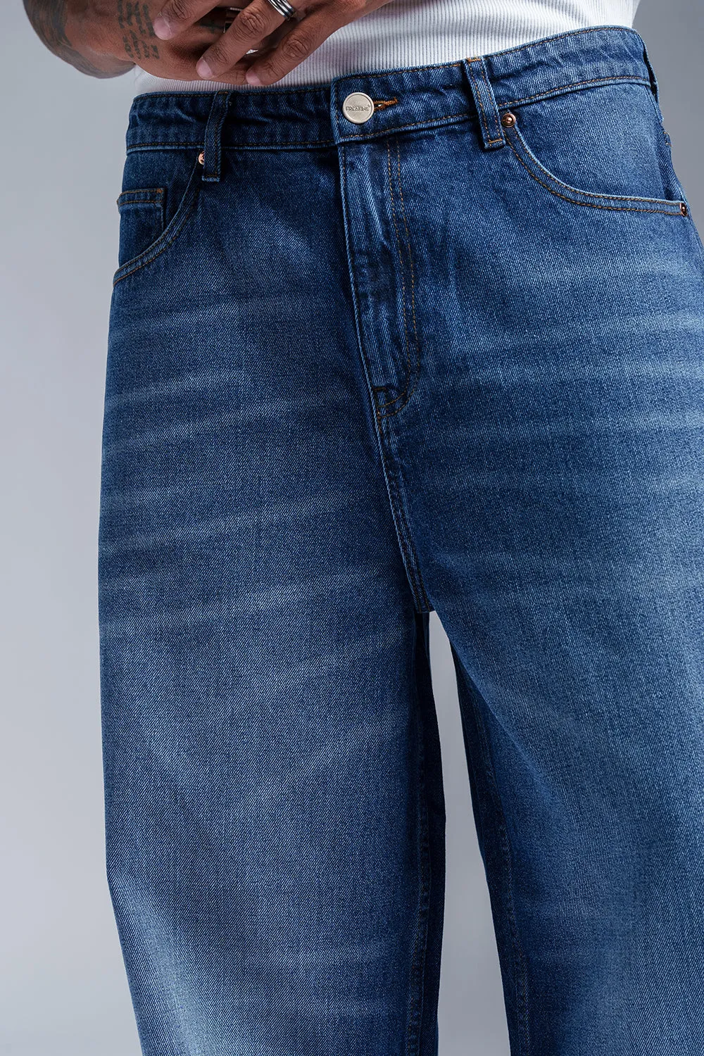 Vibrant Indigo Men's Baggy Fit Jeans