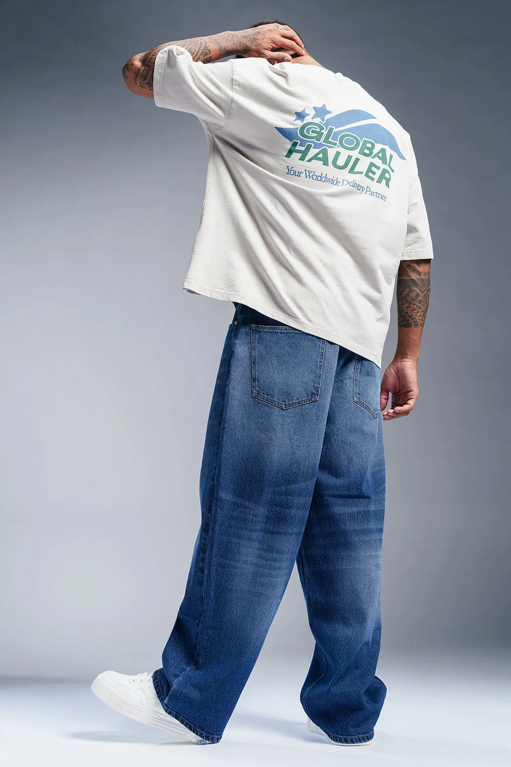 Vibrant Indigo Men's Baggy Fit Jeans