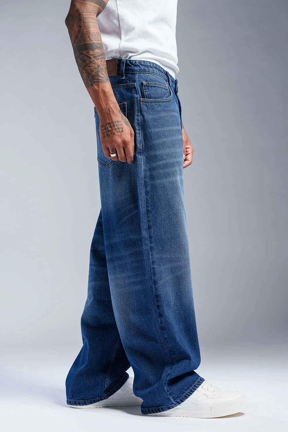 Vibrant Indigo Men's Baggy Fit Jeans