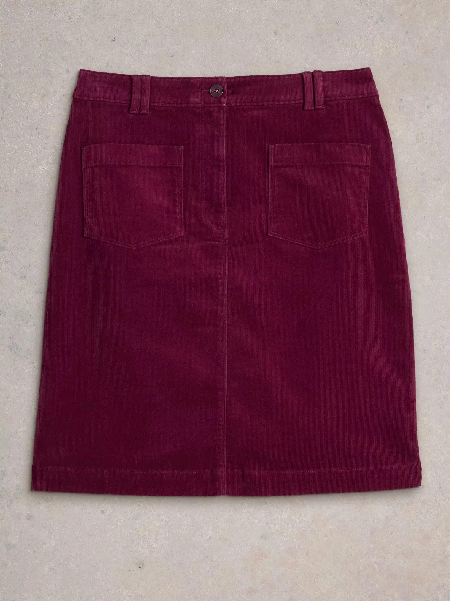 White Stuff Melody Cord Skirt Deep Red
