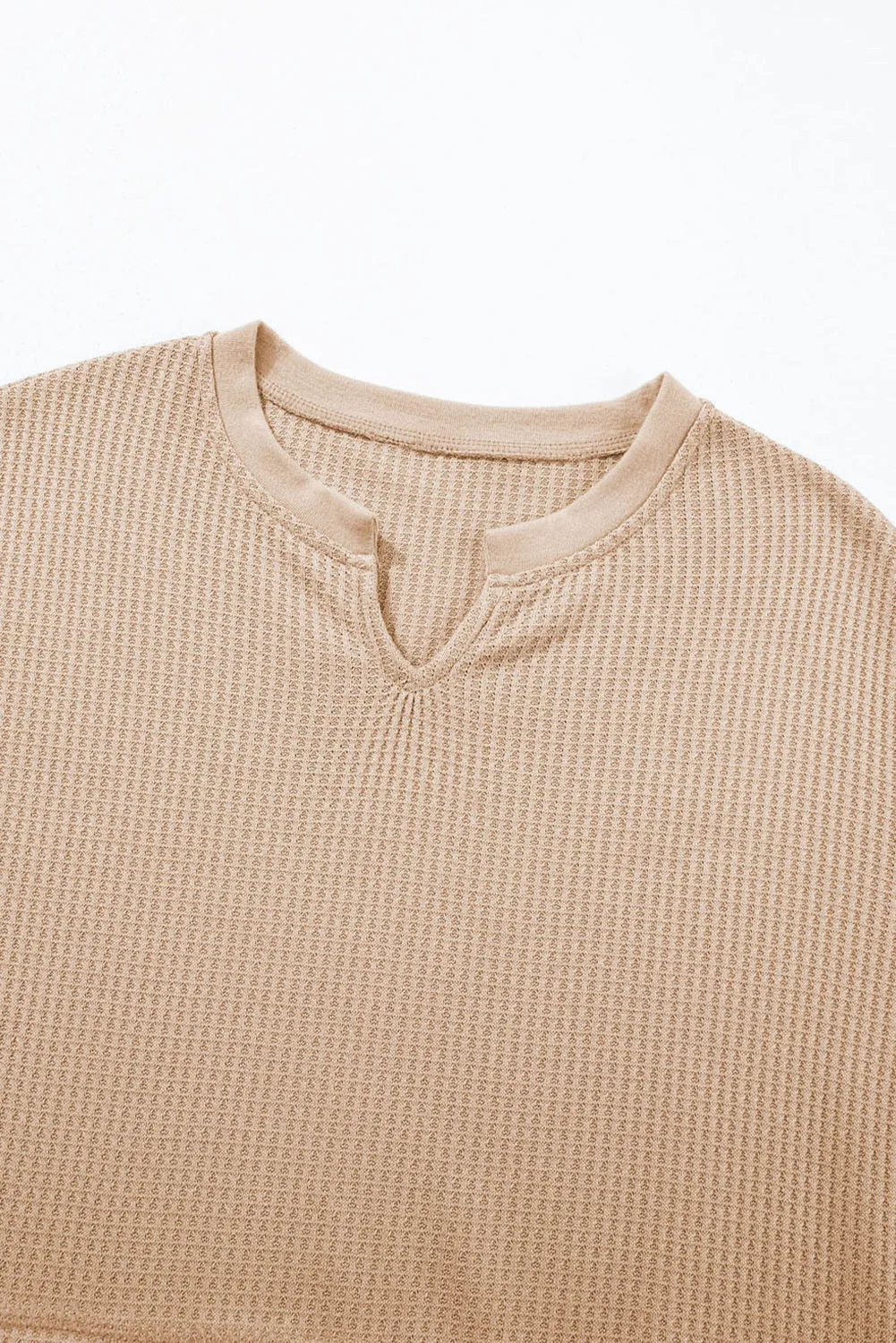 Womens Casual V Neck Waffle Knit Tops Short Sleeve T Shirts Loose Tops