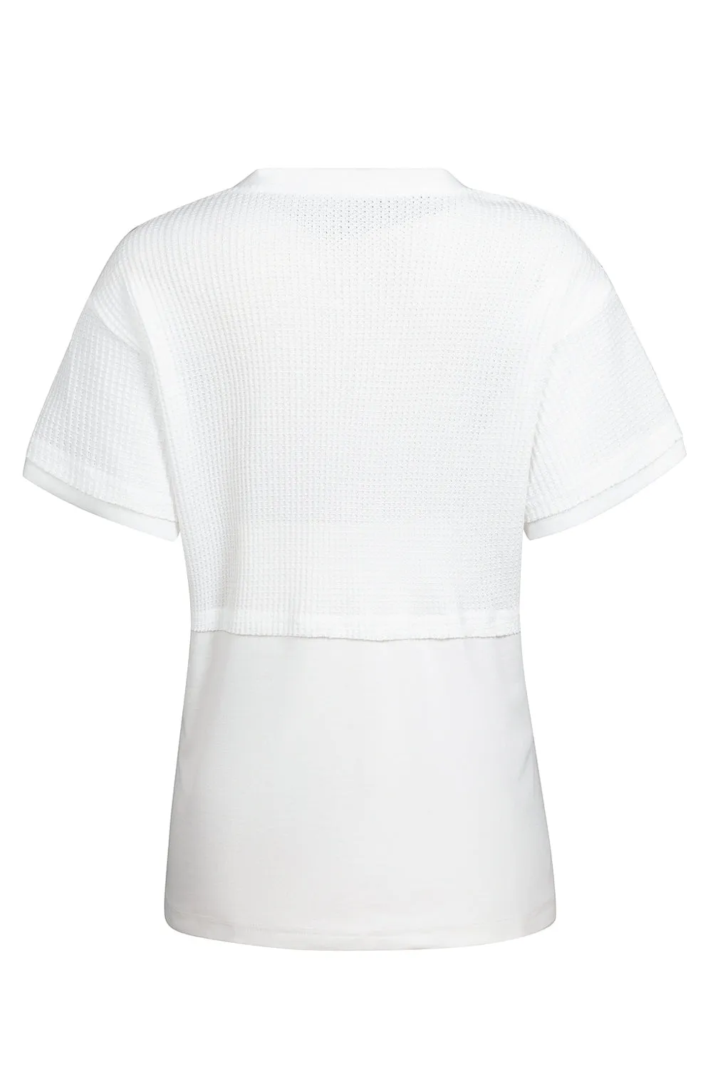 Womens Casual V Neck Waffle Knit Tops Short Sleeve T Shirts Loose Tops