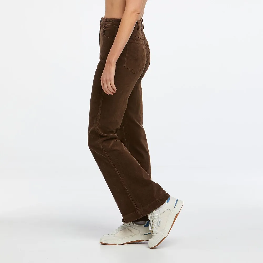 WRANGLER Womens Lou Lou Bells Flared Jeans Chocolate Cord